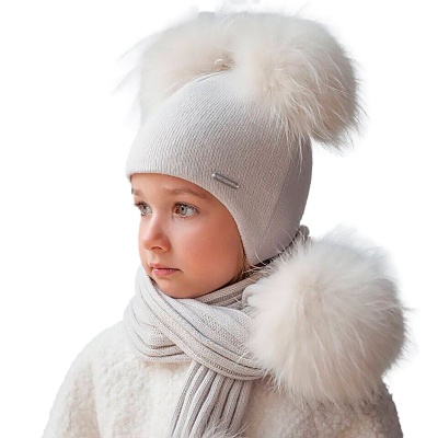 Шапка с 2 помпонами на завязках Наследникъ НВ5005-ЭК 1